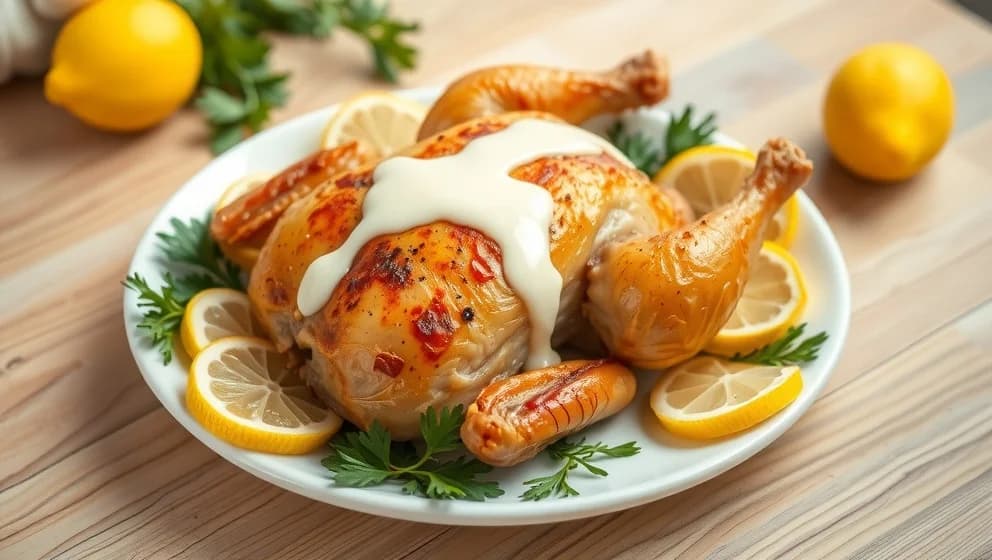 Kyckling i ugn med gräddsås hemma