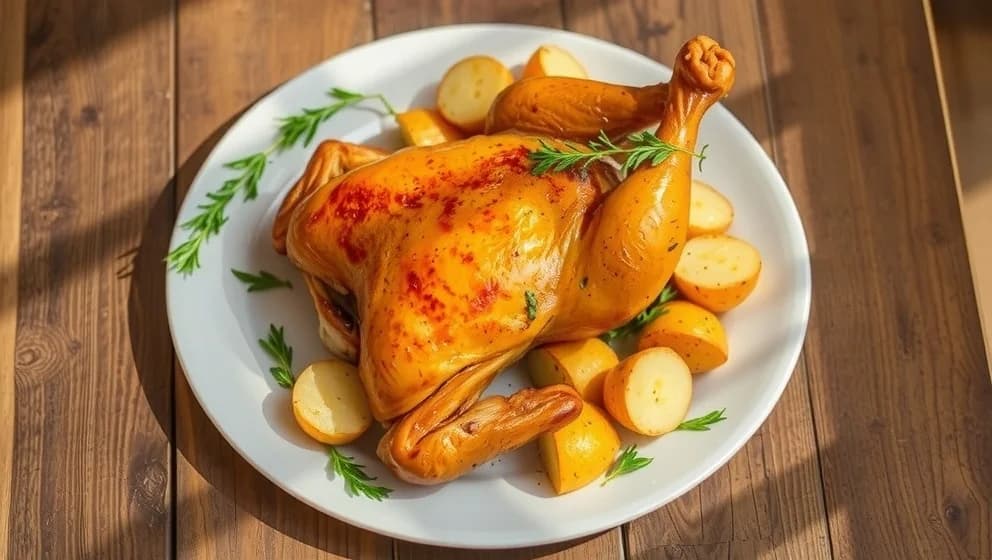 Kyckling och potatis i ugn som hemlagad mat