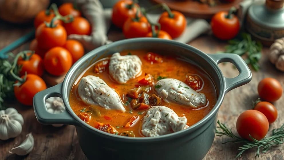 Kycklinggryta med soltorkade tomater